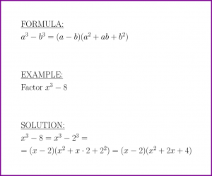 a^3 - b^3 (formula and example)